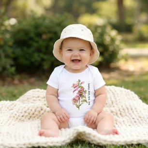 Personalized Honey Bee Floral Cottagecore Baby Bodysuit