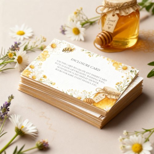 Personalized Honey Bee Floral Details Insert Card