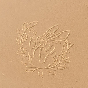 Personalized Honey Bee & Floral Wreath Monogram Embosser