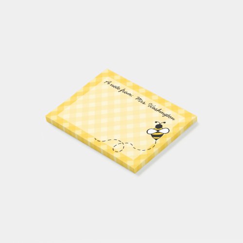 Personalized Honey Bee Post It Notes