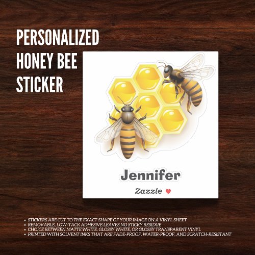 Personalized Honey Bee Sticker