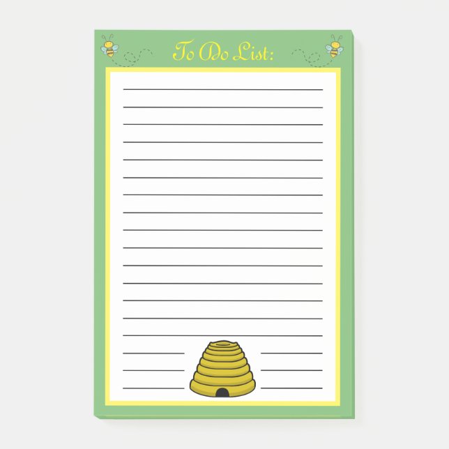 Personalized Honey Bee To Do List Post-it Notes (Front)