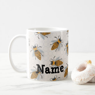 Personalized Honey Bees Hive Design Coffee Mug Cup