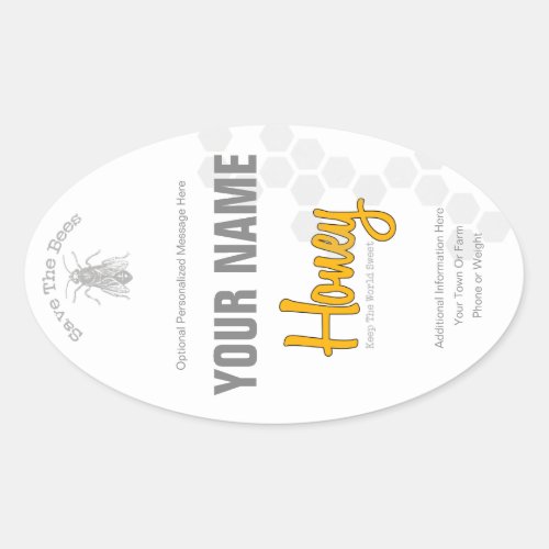 Personalized Honey Bottle Custom Label