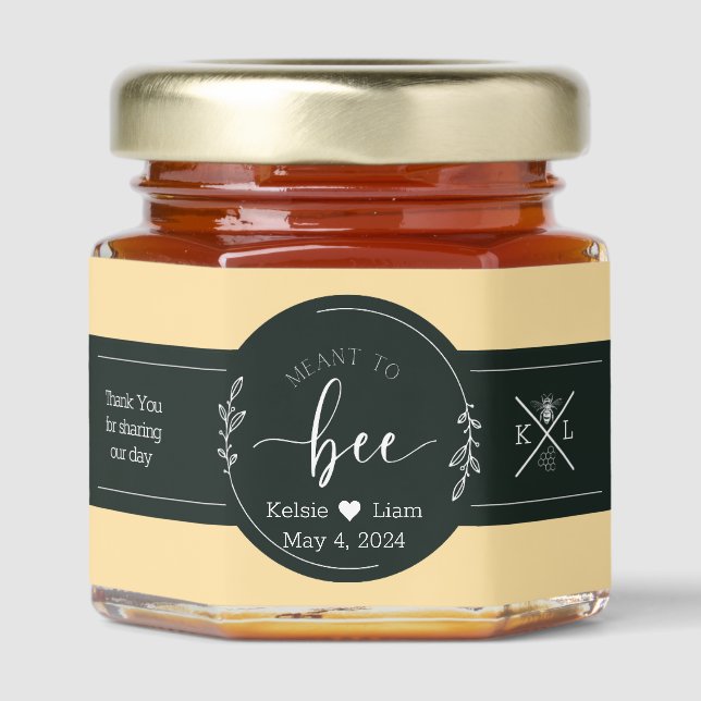 Personalized honey jar favors for weddings (Front)