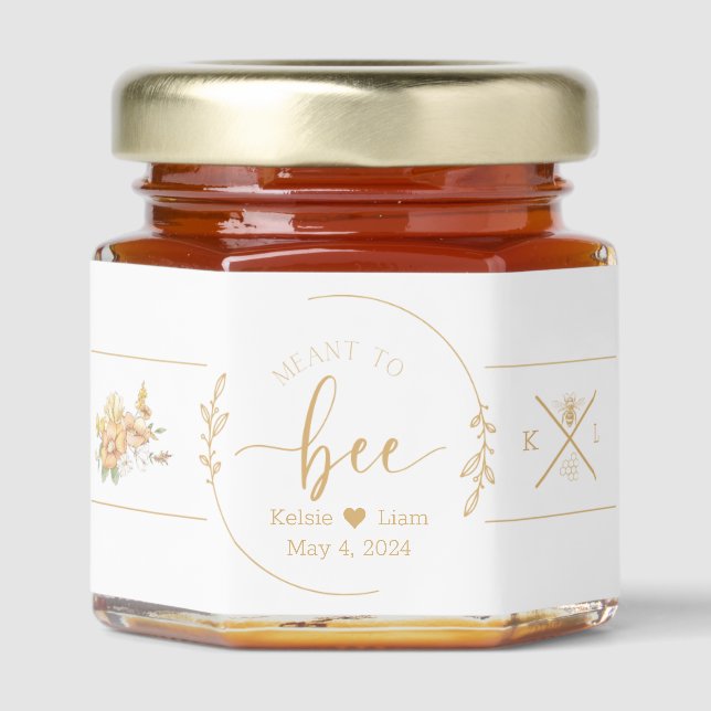 Personalized honey jar favors for weddings (Front)