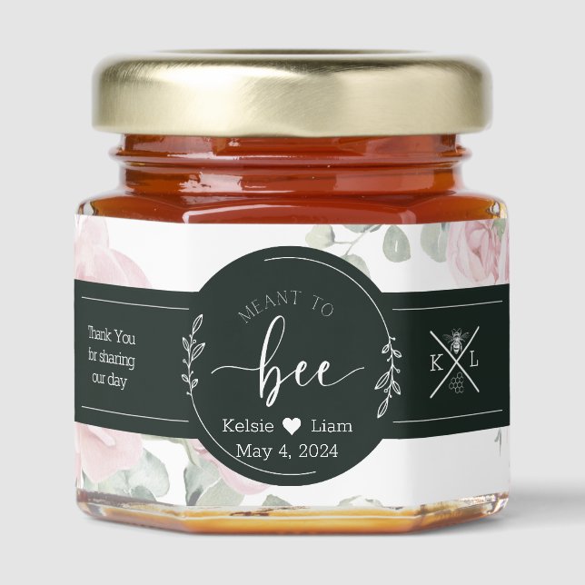 Personalized honey jar favors for weddings (Front)