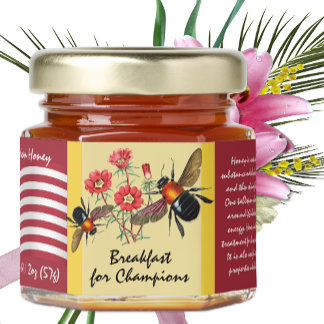 Personalized Honey Jar, Garden Flowers, Bee / USA Jar Favors