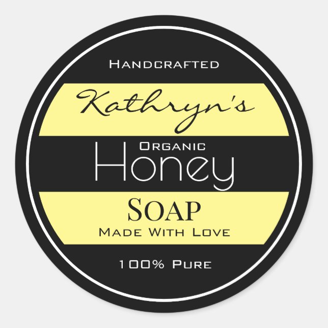 Personalized Honeybee Classic Round Sticker (Front)