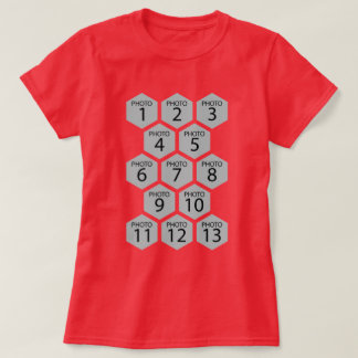 Personalized Honeycomb 13 Photo Collage T-Shirt