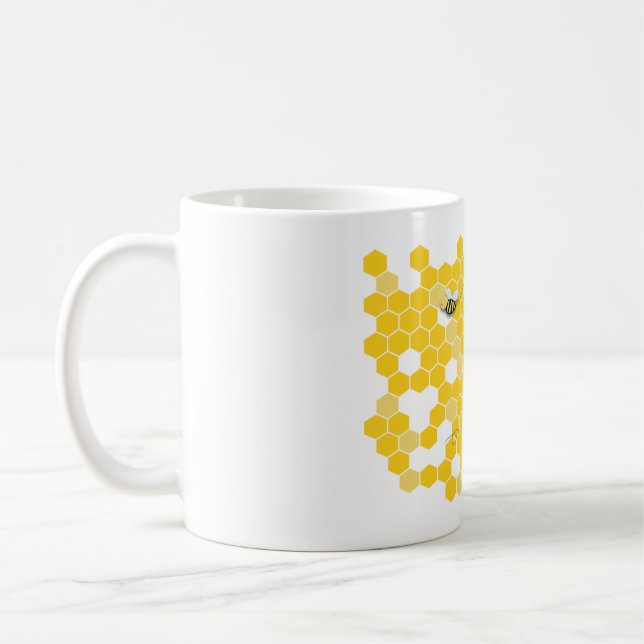 Personalized Honeycomb Bee Mug (Left)