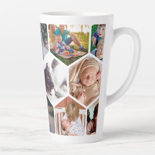 Personalized Honeycomb Family Photos Custom Latte Mug