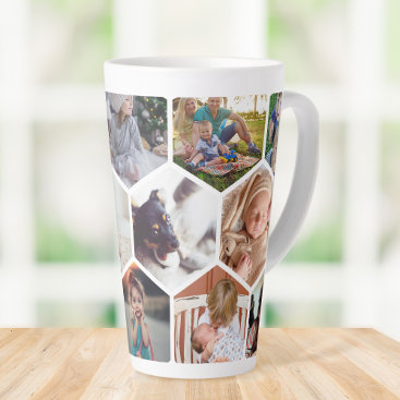 Personalized Honeycomb Family Photos Custom Latte Mug