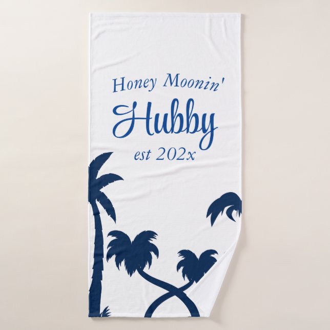 Personalized Honeymoon Hubby/Wifey Bath Towel (Bath Towel)