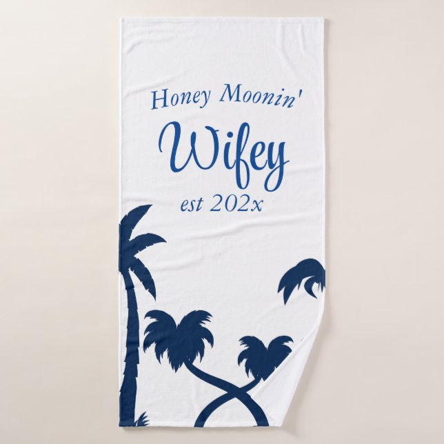 Personalized Honeymoon Hubby/Wifey Bath Towel (Bath Towel)