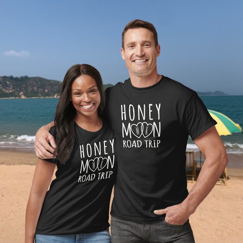 Personalized Honeymoon Road Trip  Light on Dark T_Shirt