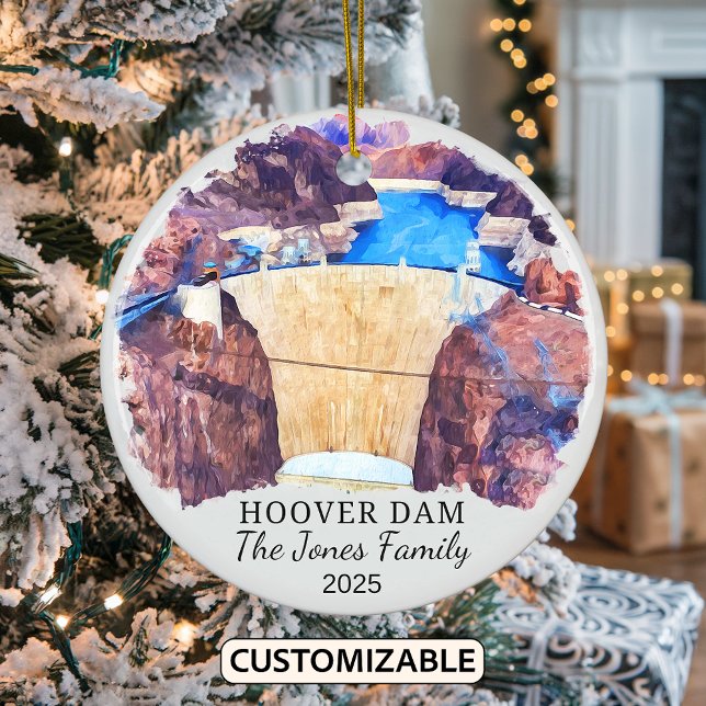 Personalized Hoover Dam Ornament, Nevada Arizona Ceramic Ornament (Creator Uploaded)