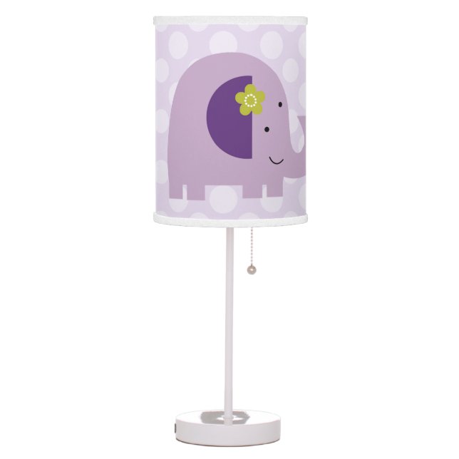 Personalized Hopscotch Elephant dots Nursery Lamp (Left)