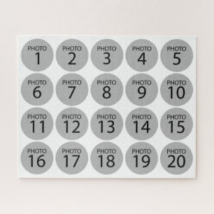 Personalized horizontal 20 PHOTO COLLAGE Jigsaw Puzzle