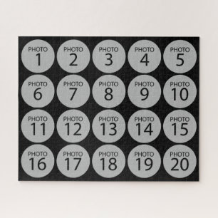 Personalized horizontal 20 PHOTO COLLAGE Jigsaw Puzzle
