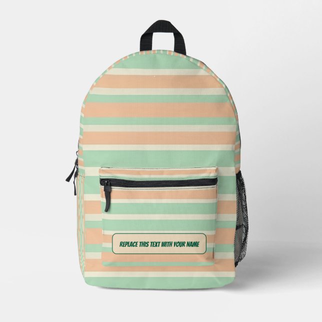 Personalized Horizontal Stripe Backpack (Front)
