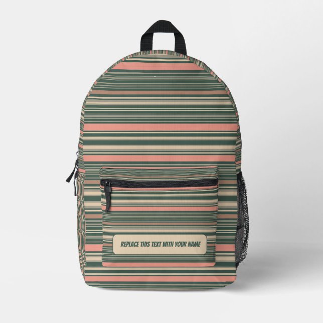 Personalized Horizontal Stripe Backpack (Front)