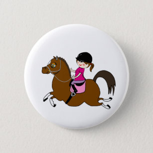 Personalized Horse and Rider Dressage Accessory Button