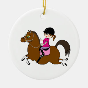 Personalized Horse and Rider Dressage Accessory Ceramic Ornament