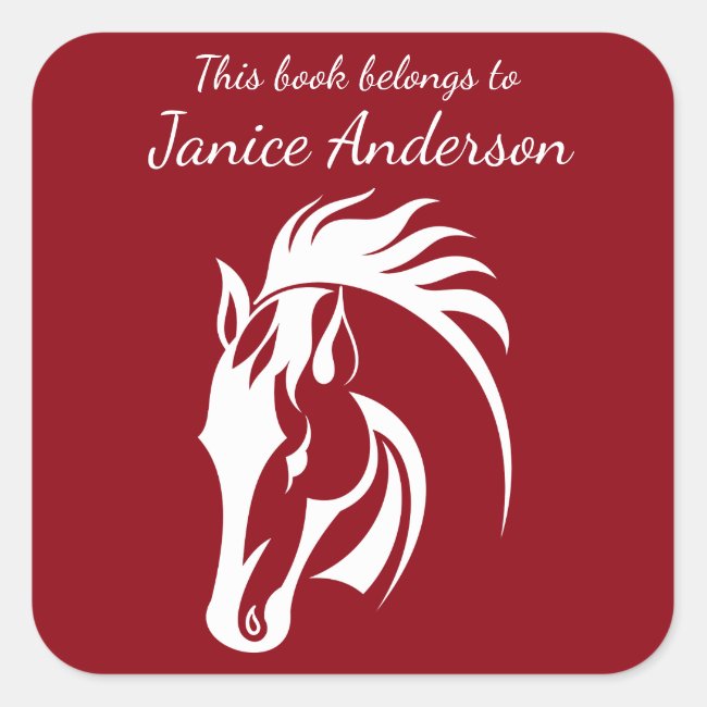 Personalized Horse Bookplate Sticker