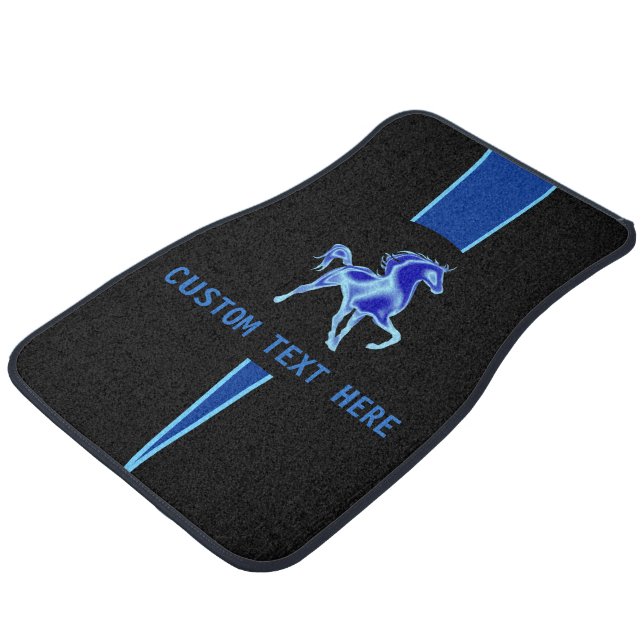 Personalized Horse Car Floor Mat Custom Text (Angled)