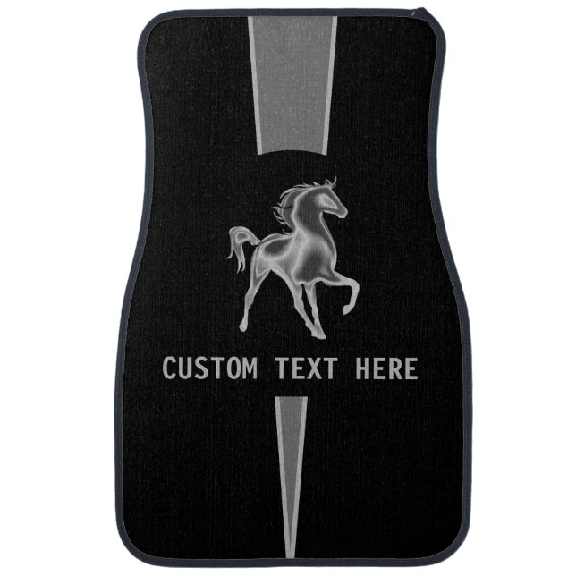 Personalized Horse Car Floor Mats with Custom Text (Front)