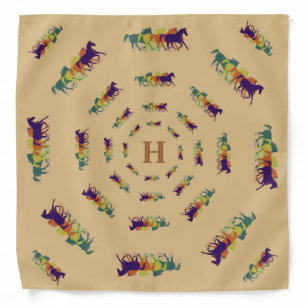 personalized horse circular pattern bandana