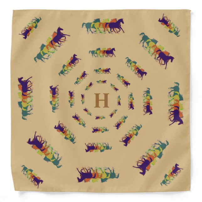 personalized horse circular pattern bandana (Front)