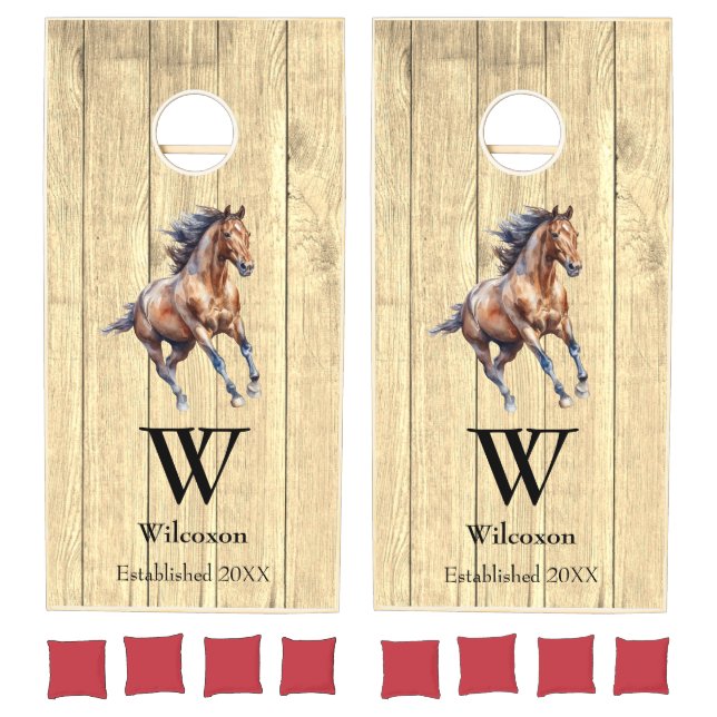 Personalized horse family cornhole set (Set)