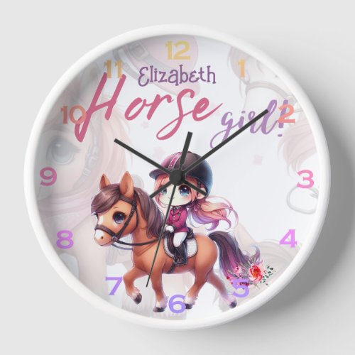 Personalized Horse Girl Dressage Rider Named Clock