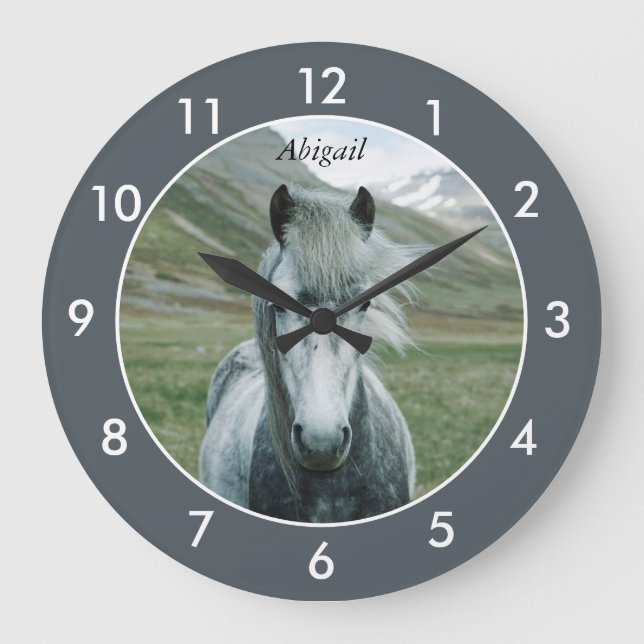 Personalized Horse Large Clock (Front)