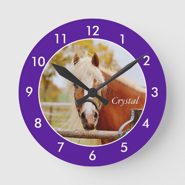 Personalized Horse Large Clock (Front)