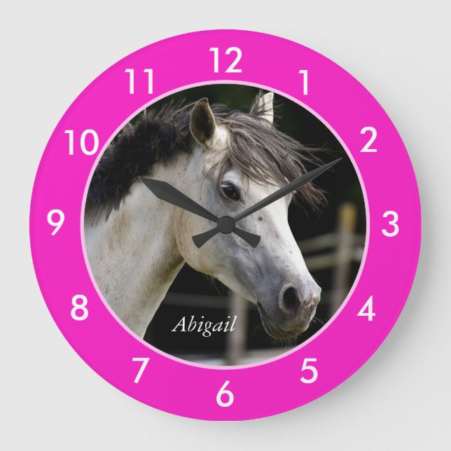 Personalized Horse Large Clock (Front)