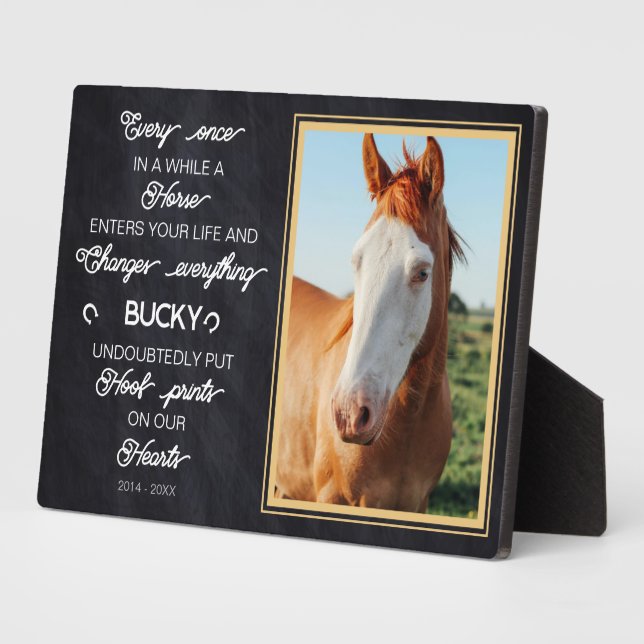 Personalized Horse Memorial Gift Photo Plaque (Side)