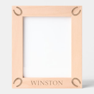 Personalized Horse Name Equestrian Horseshoe Engraved Frames