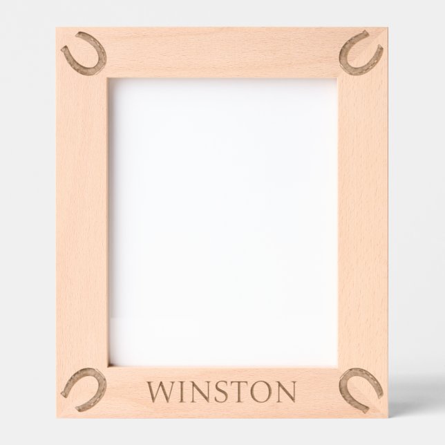 Personalized Horse Name Equestrian Horseshoe Engraved Frames (Front)