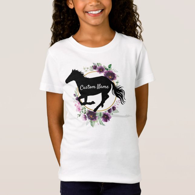 Personalized horse Name silhuette tshirt (Front)