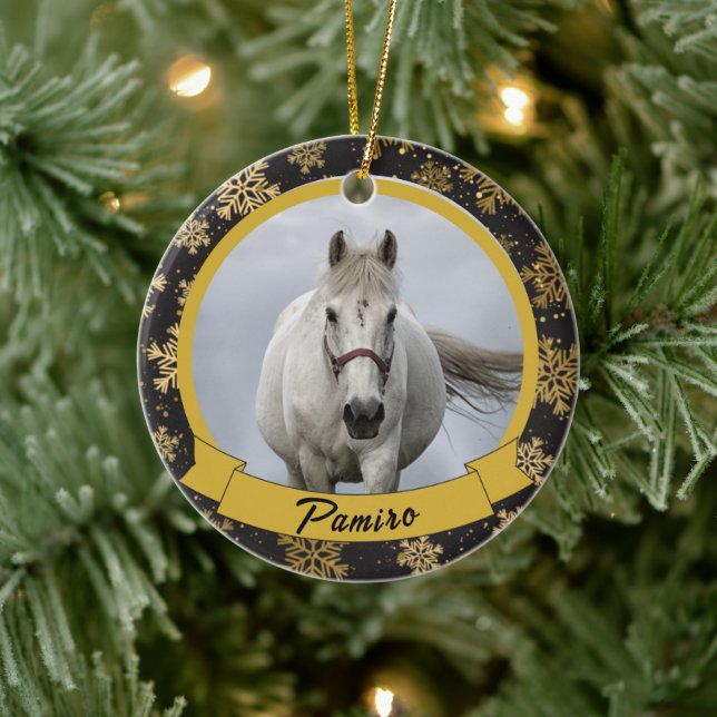 Personalized Horse Pet Ornament Photo Name Year (Tree)