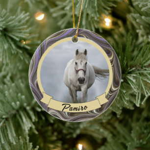 Personalized Horse Pet Ornament Photo Name Year