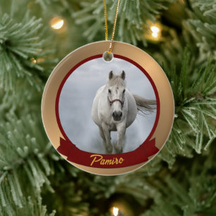 Personalized Horse Pet Ornament Photo Name Year