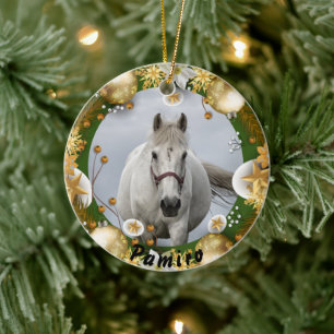 Personalized Horse Pet Ornament Photo Name Year