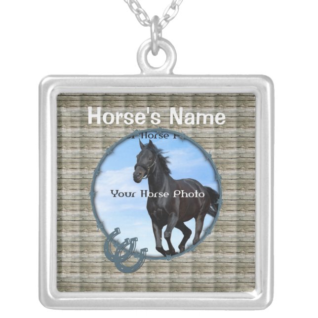 Personalized Horse Photo and Name Necklace (Front)