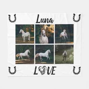 Personalized Horse Photo Equestrian Fleece Blanket