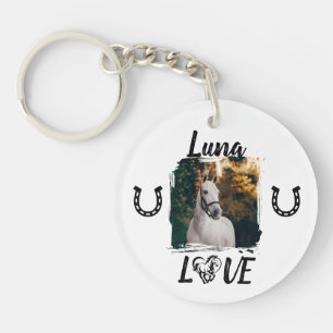 Personalized Horse Photo Equestrian Keychain