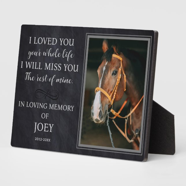 Personalized Horse Photo Memorial Plaque (Side)